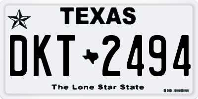 TX license plate DKT2494