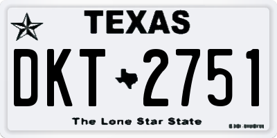 TX license plate DKT2751