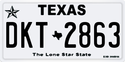 TX license plate DKT2863