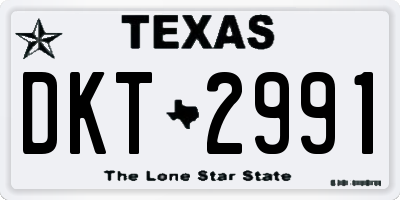 TX license plate DKT2991