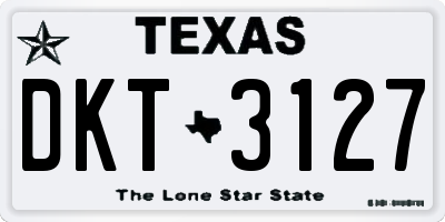TX license plate DKT3127
