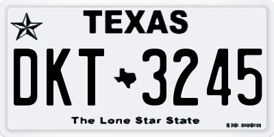 TX license plate DKT3245