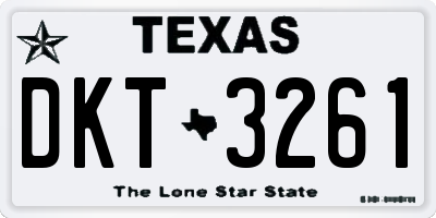 TX license plate DKT3261
