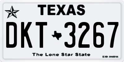 TX license plate DKT3267