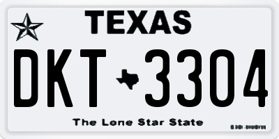 TX license plate DKT3304