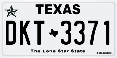 TX license plate DKT3371