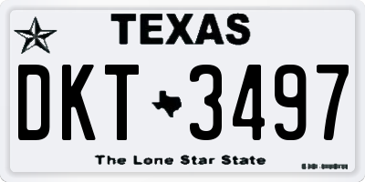 TX license plate DKT3497