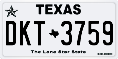 TX license plate DKT3759
