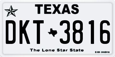 TX license plate DKT3816