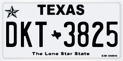 TX license plate DKT3825