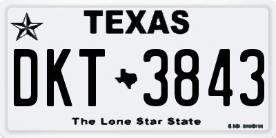 TX license plate DKT3843