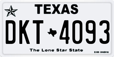 TX license plate DKT4093