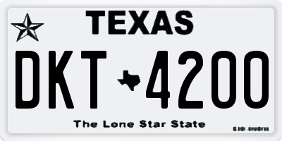 TX license plate DKT4200