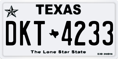 TX license plate DKT4233