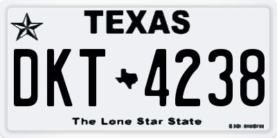 TX license plate DKT4238