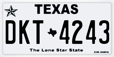 TX license plate DKT4243
