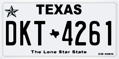 TX license plate DKT4261