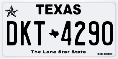 TX license plate DKT4290