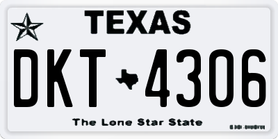 TX license plate DKT4306