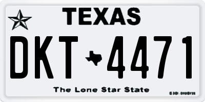 TX license plate DKT4471
