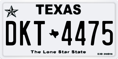 TX license plate DKT4475