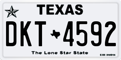 TX license plate DKT4592