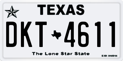 TX license plate DKT4611