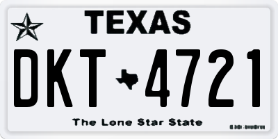 TX license plate DKT4721
