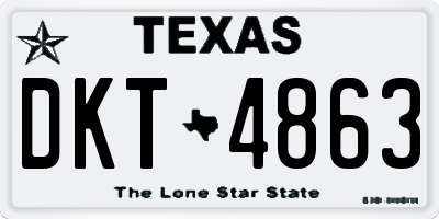 TX license plate DKT4863