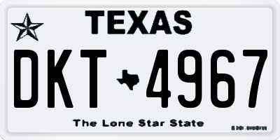 TX license plate DKT4967