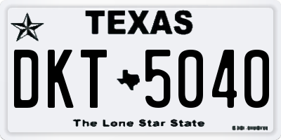 TX license plate DKT5040