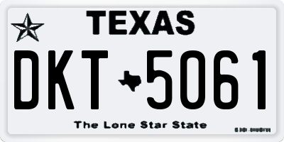 TX license plate DKT5061