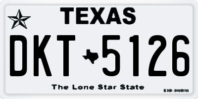 TX license plate DKT5126
