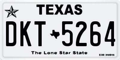 TX license plate DKT5264
