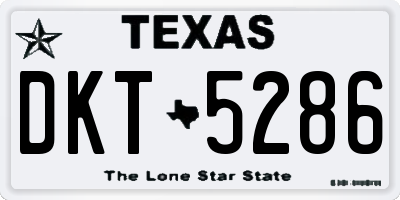 TX license plate DKT5286