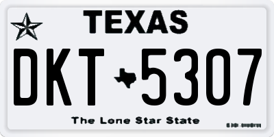TX license plate DKT5307