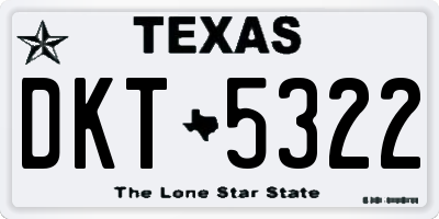 TX license plate DKT5322
