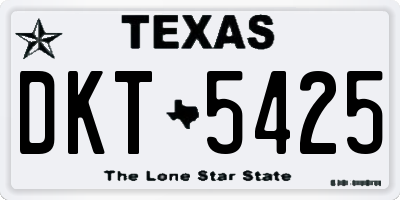 TX license plate DKT5425