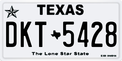 TX license plate DKT5428