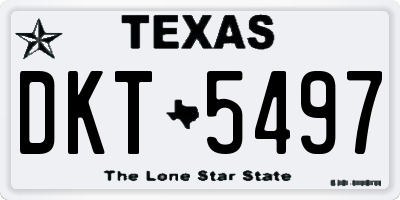 TX license plate DKT5497