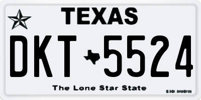 TX license plate DKT5524