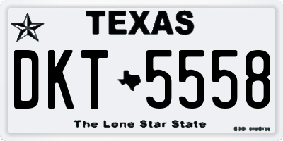 TX license plate DKT5558