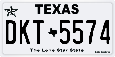 TX license plate DKT5574
