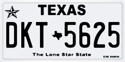 TX license plate DKT5625