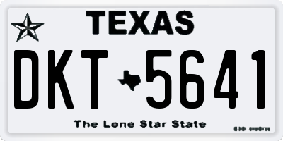 TX license plate DKT5641