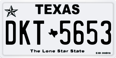 TX license plate DKT5653