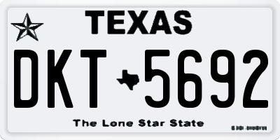 TX license plate DKT5692