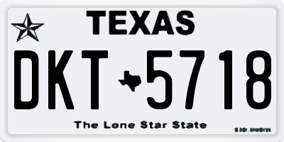 TX license plate DKT5718
