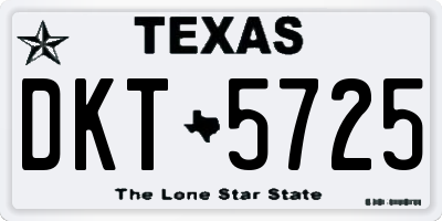 TX license plate DKT5725