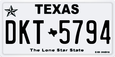 TX license plate DKT5794